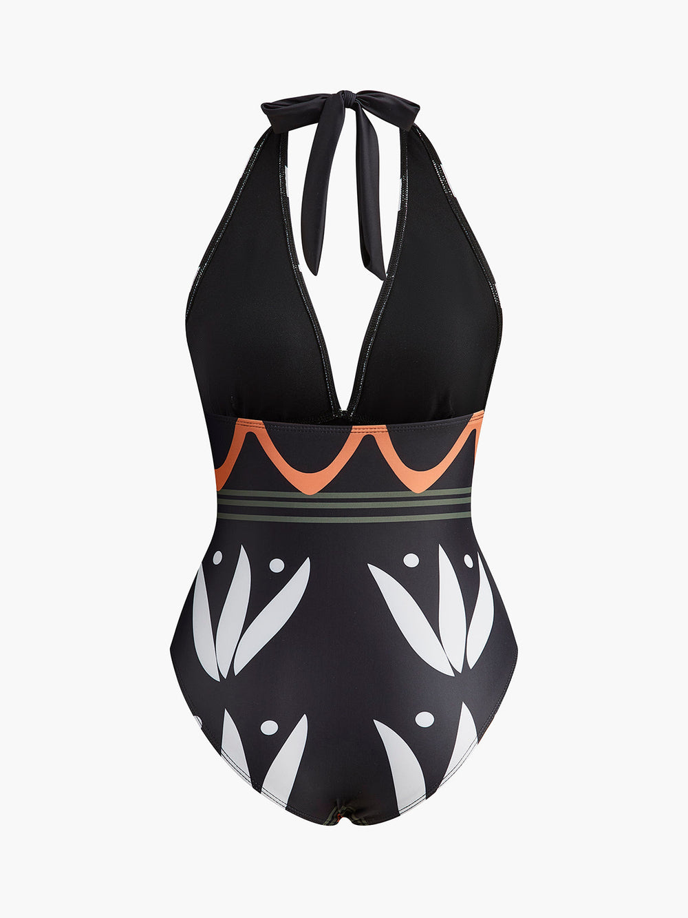 Halter Neck Geometrischer Badeanzug