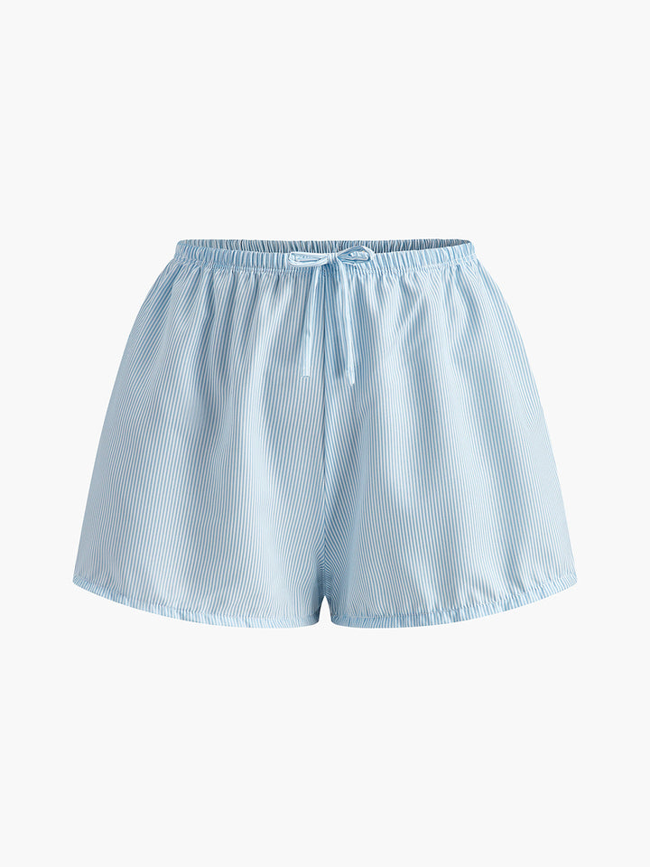 Gestreifter Bikini Mit Passenden Shorts