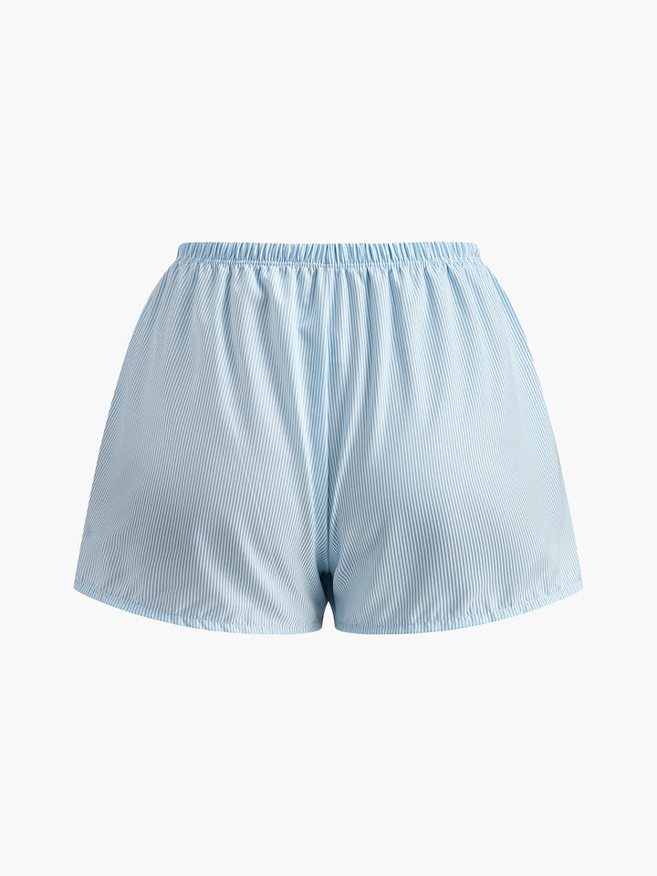 Gestreifter Bikini Mit Passenden Shorts