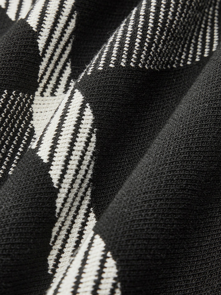 Retro Kariertes Strickkleid