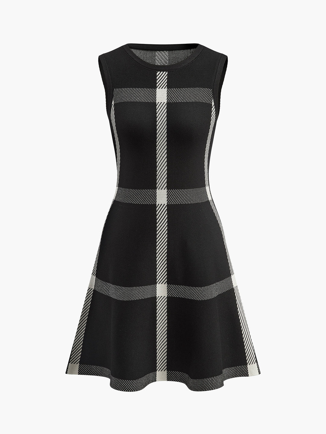 Retro Kariertes Strickkleid
