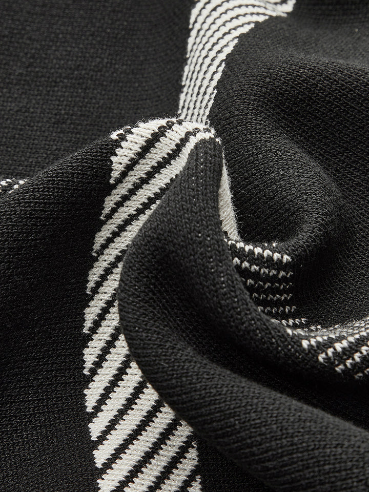 Retro Kariertes Strickkleid