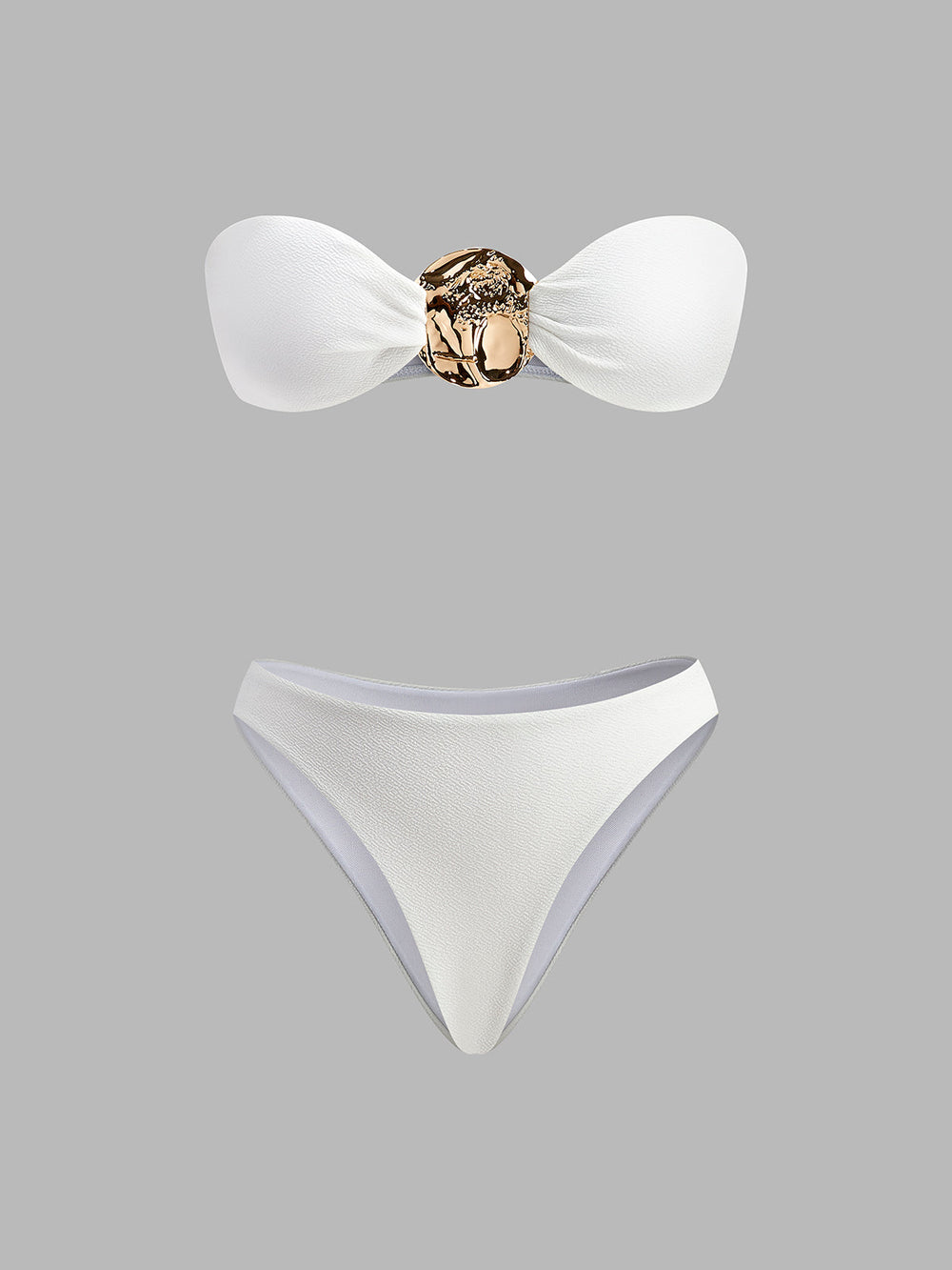 Gold Detail Bikini mit Überwurf