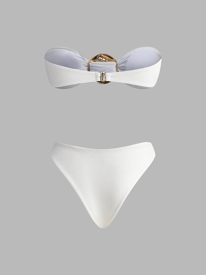 Gold Detail Bikini mit Überwurf