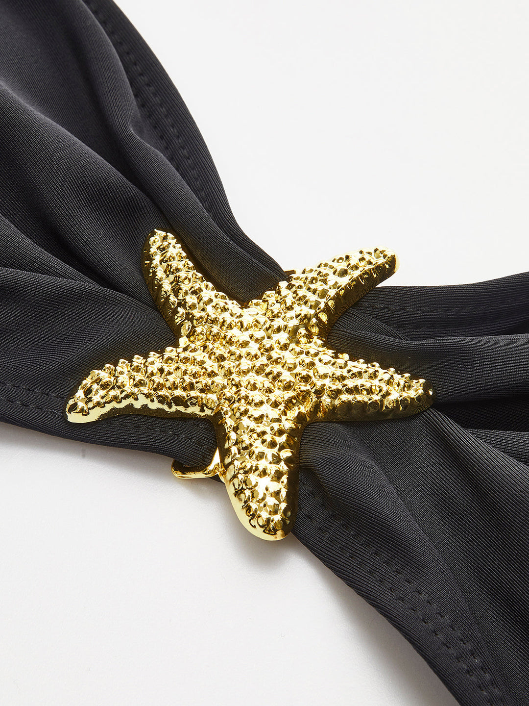 Starfish-Detail Bandeau Bikini mit Mesh-Rock