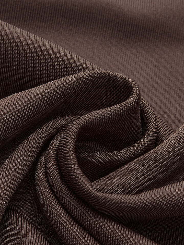 Gerüschter Brust-Mesh-Detail-Geknotetes Kleid