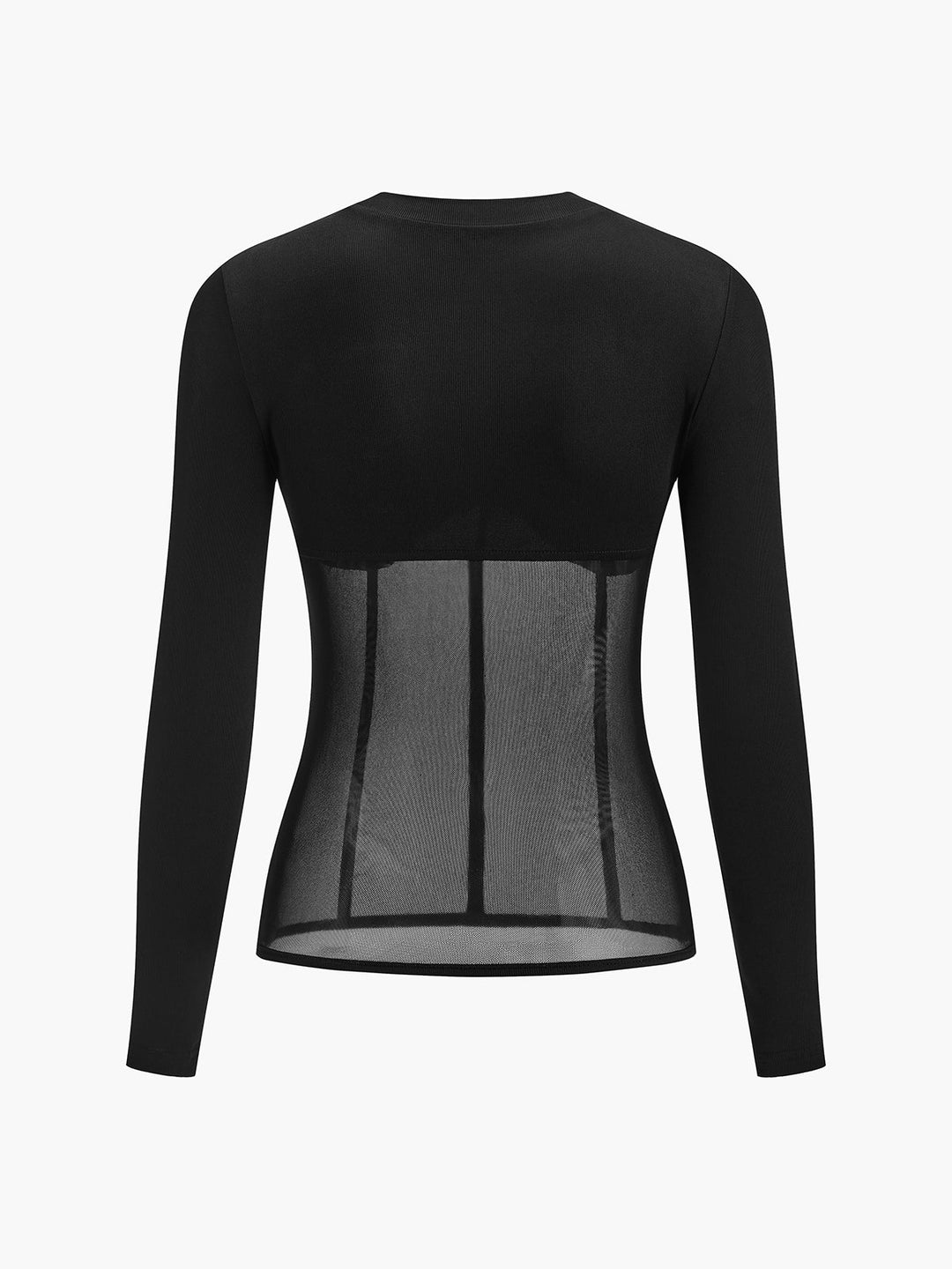 Sheer Mesh Combination Langarmshirt