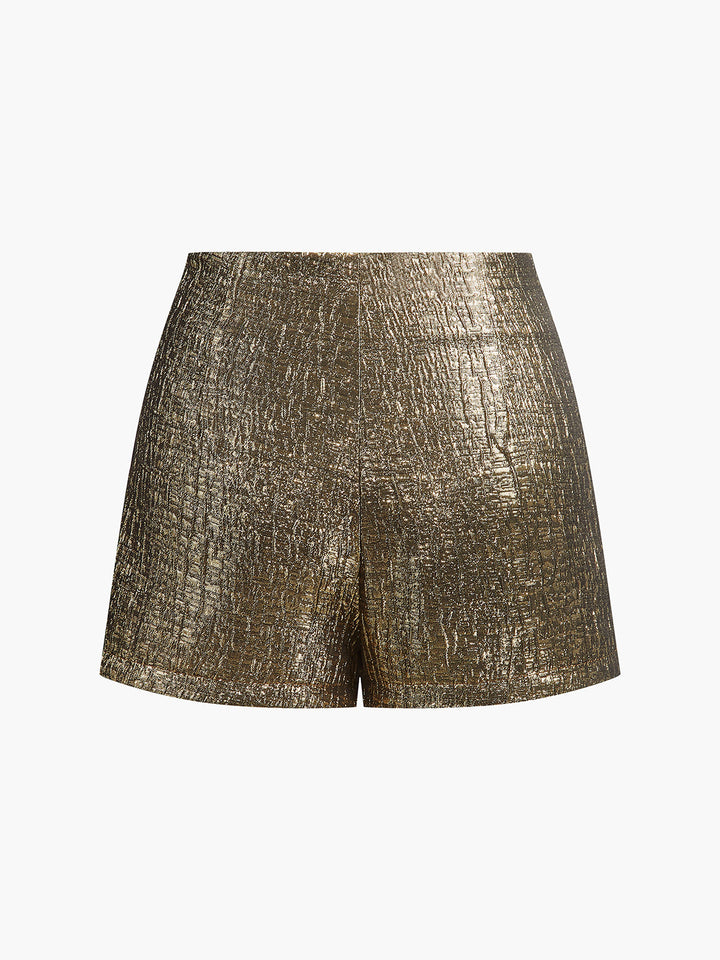 Purl-Shorts mit mittlerem Bund