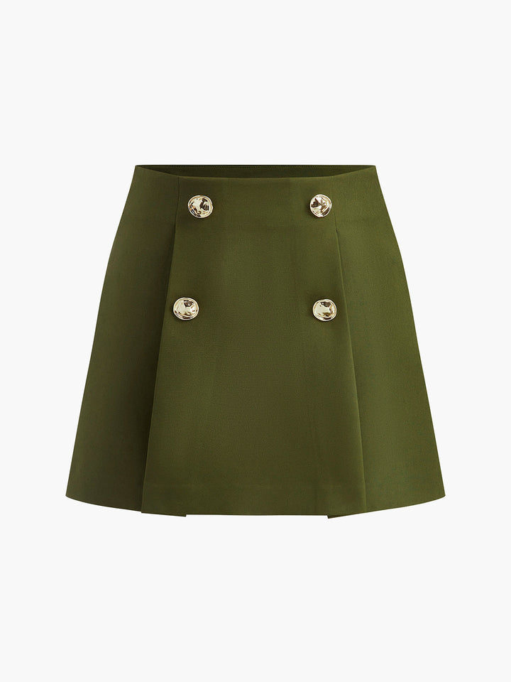 Retro Mid-Waist Falten Minirock