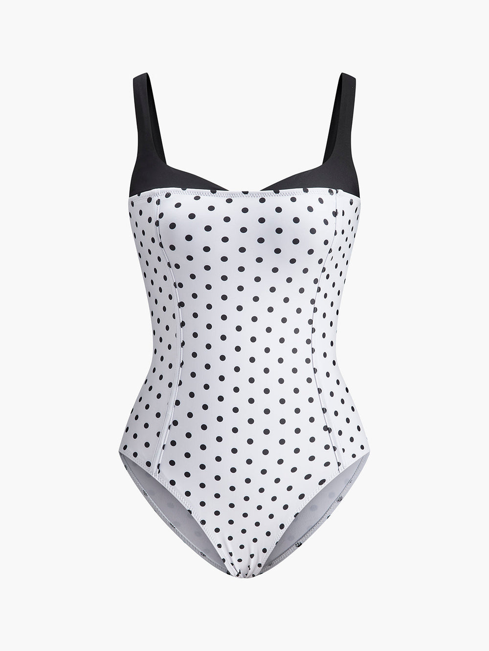 Polka Dot Kontrast-Badeanzug