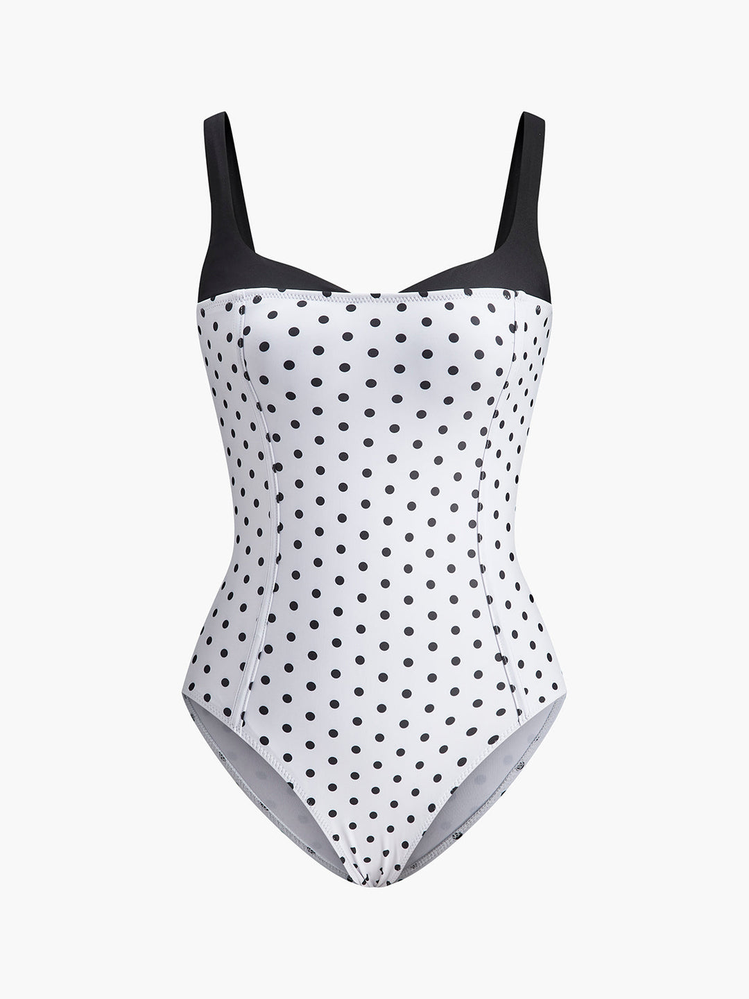 Polka Dot Kontrast-Badeanzug