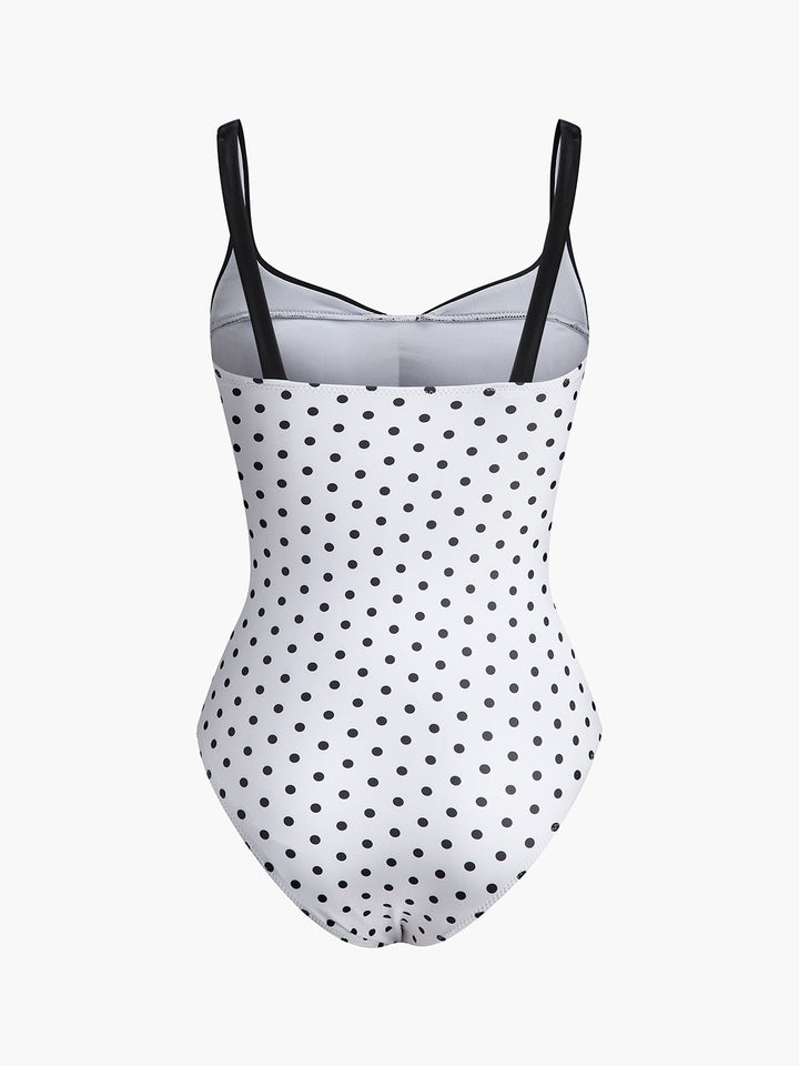 Polka Dot Kontrast-Badeanzug