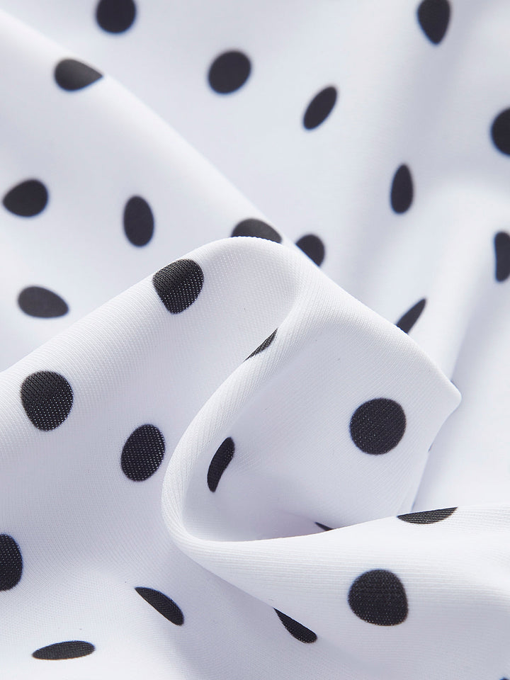 Polka Dot Kontrast-Badeanzug