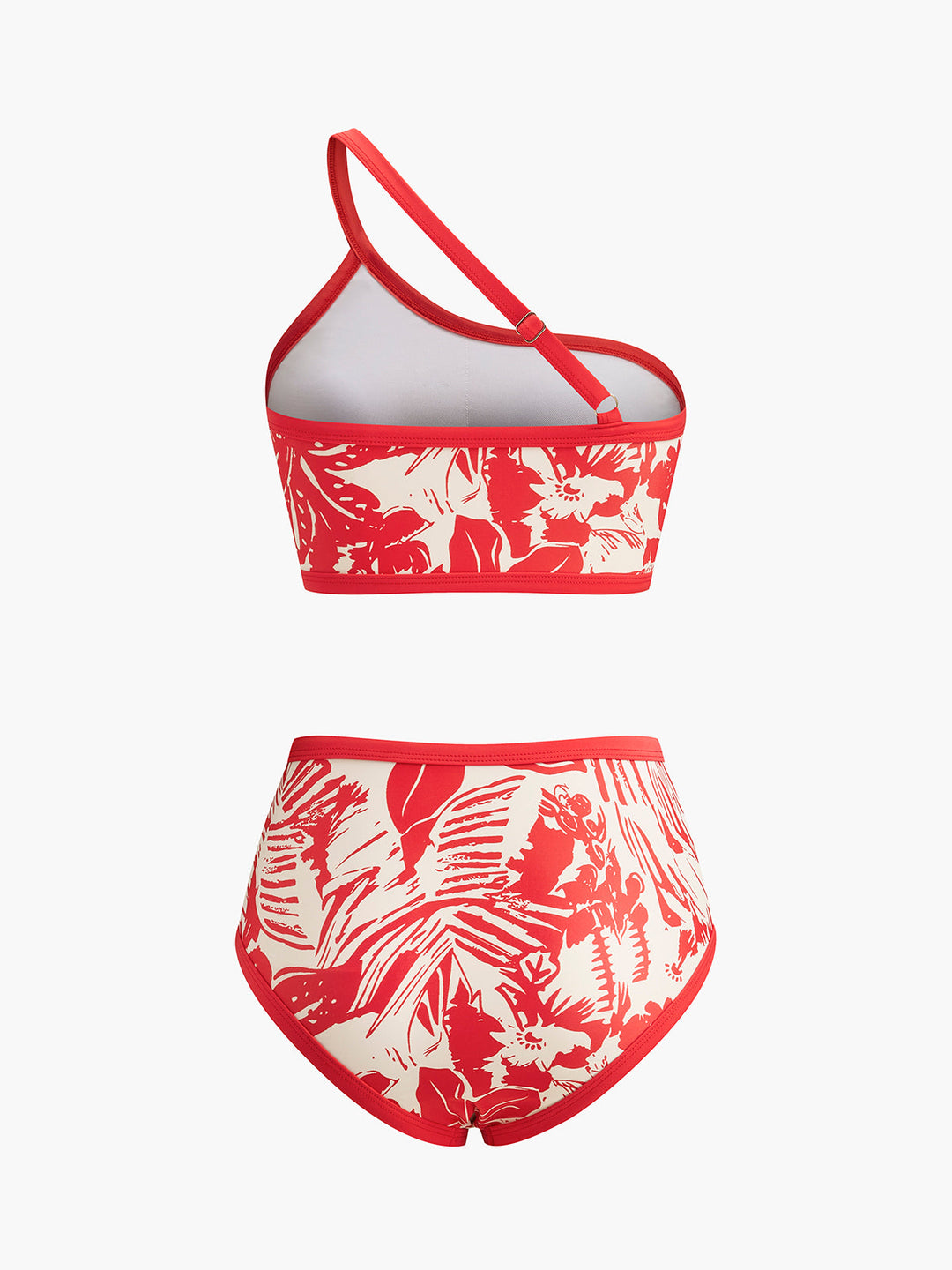 Einteiler-Bikini mit tropischem Aufdruck