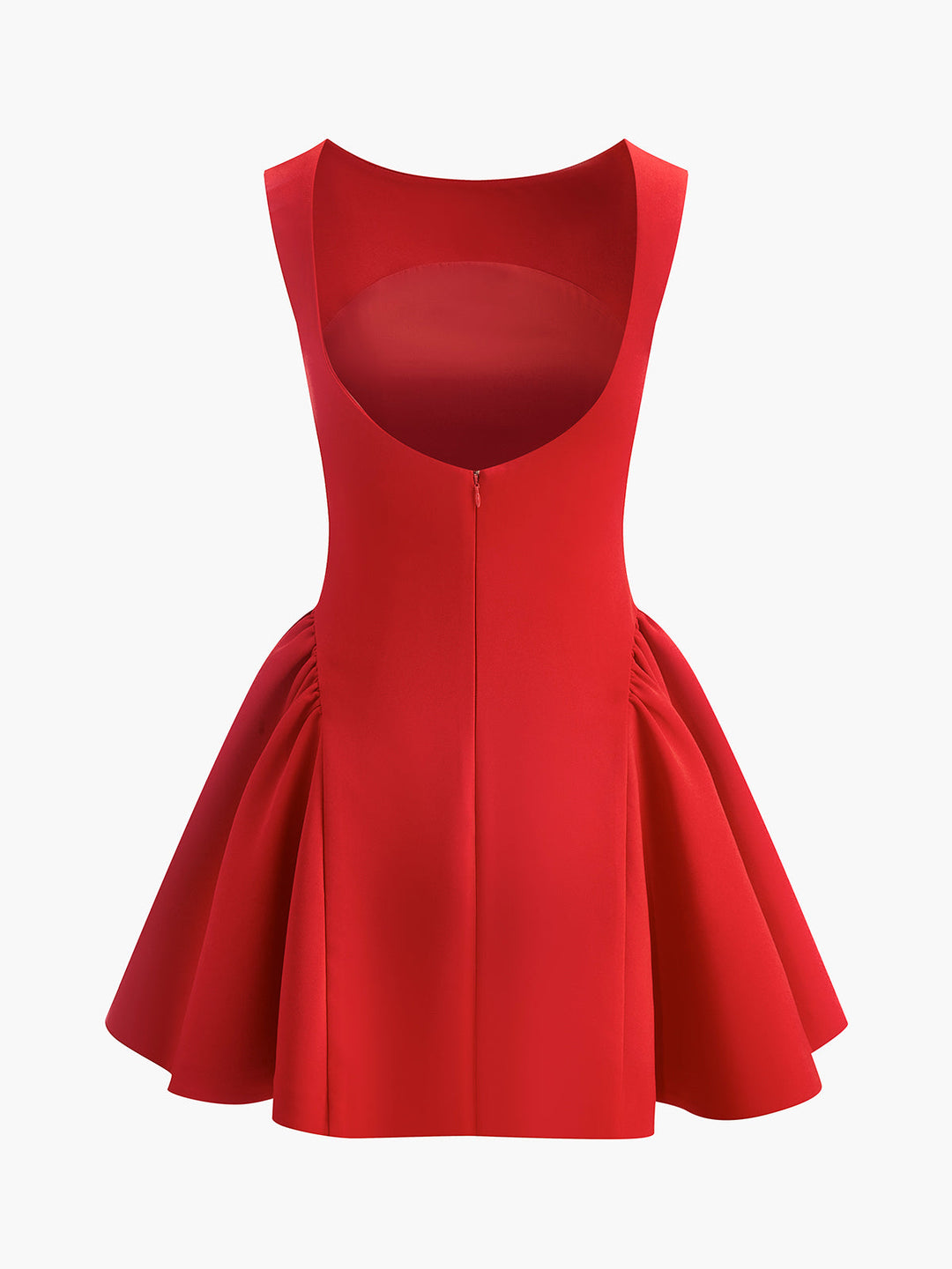 Rückenfreies, ärmelloses Kleid mit ausgestelltem Rock