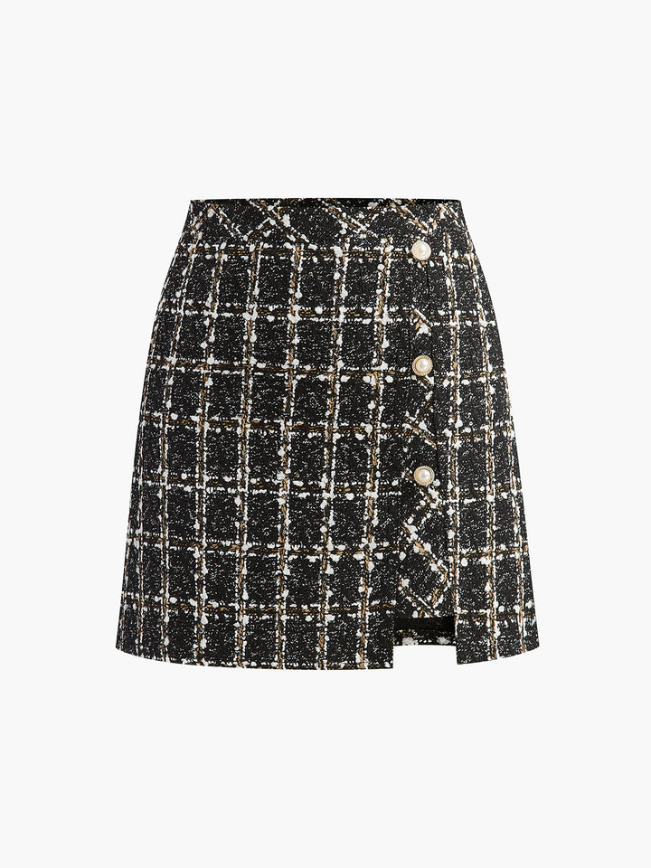 Mid-Waist karierter Minirock