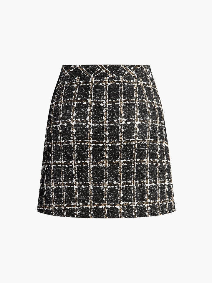 Mid-Waist karierter Minirock