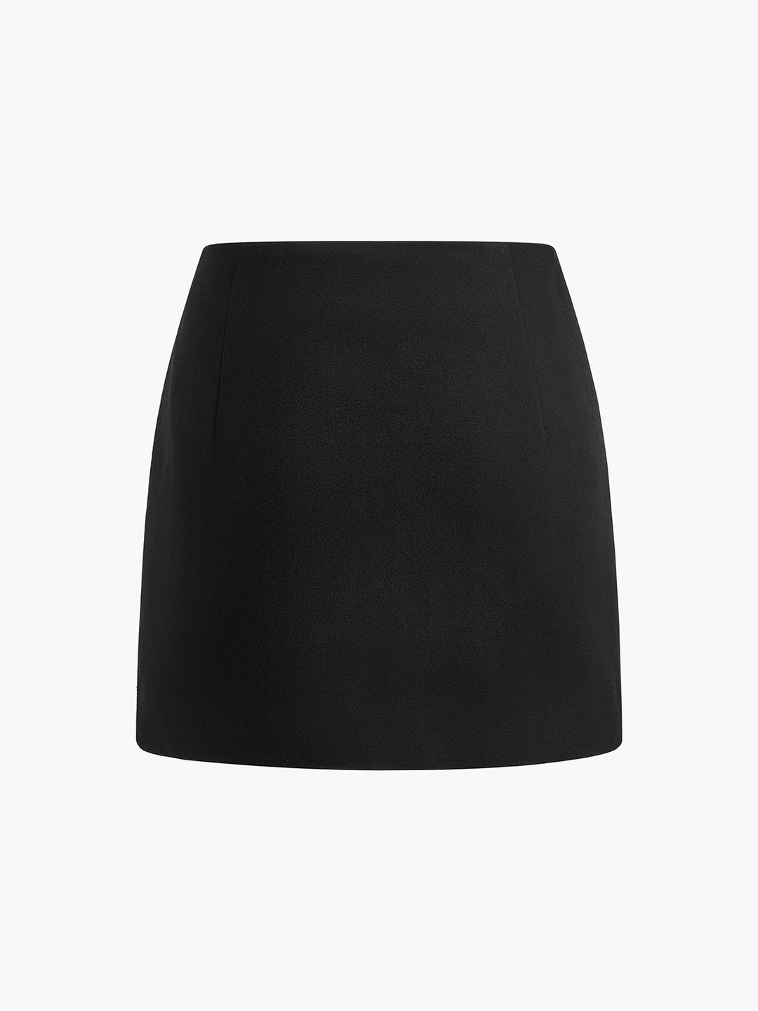 High-Waist A-Linie Rock mit Schlitz ohne Gürtel