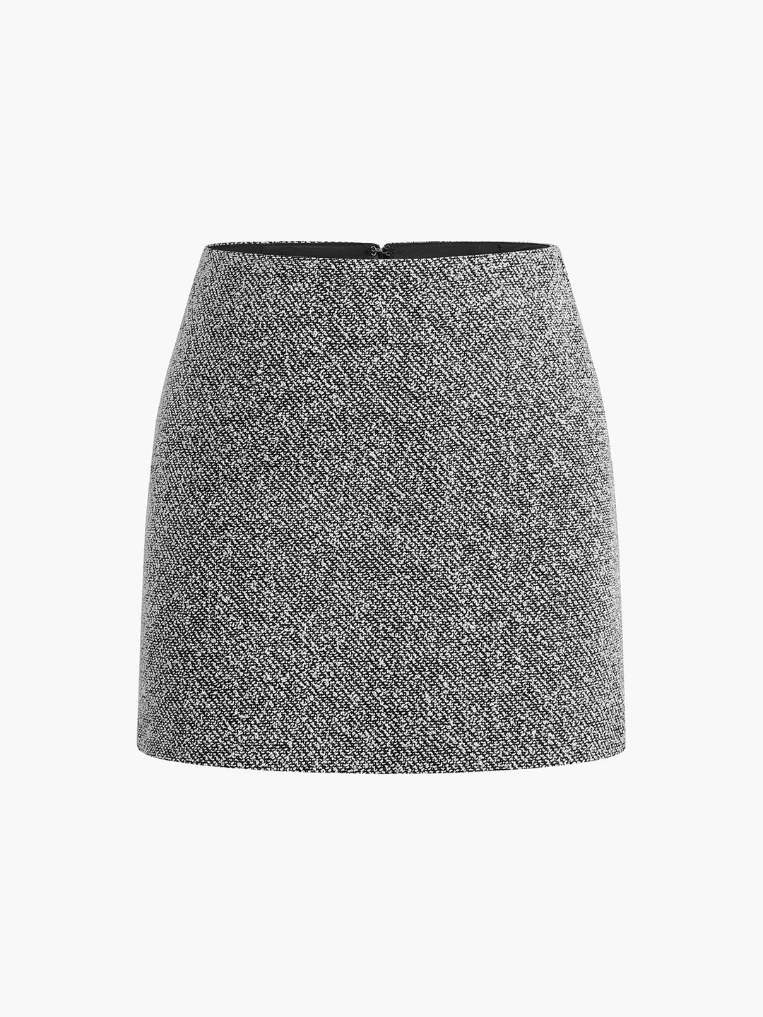 Texturierter Tweed Reißverschlussrock