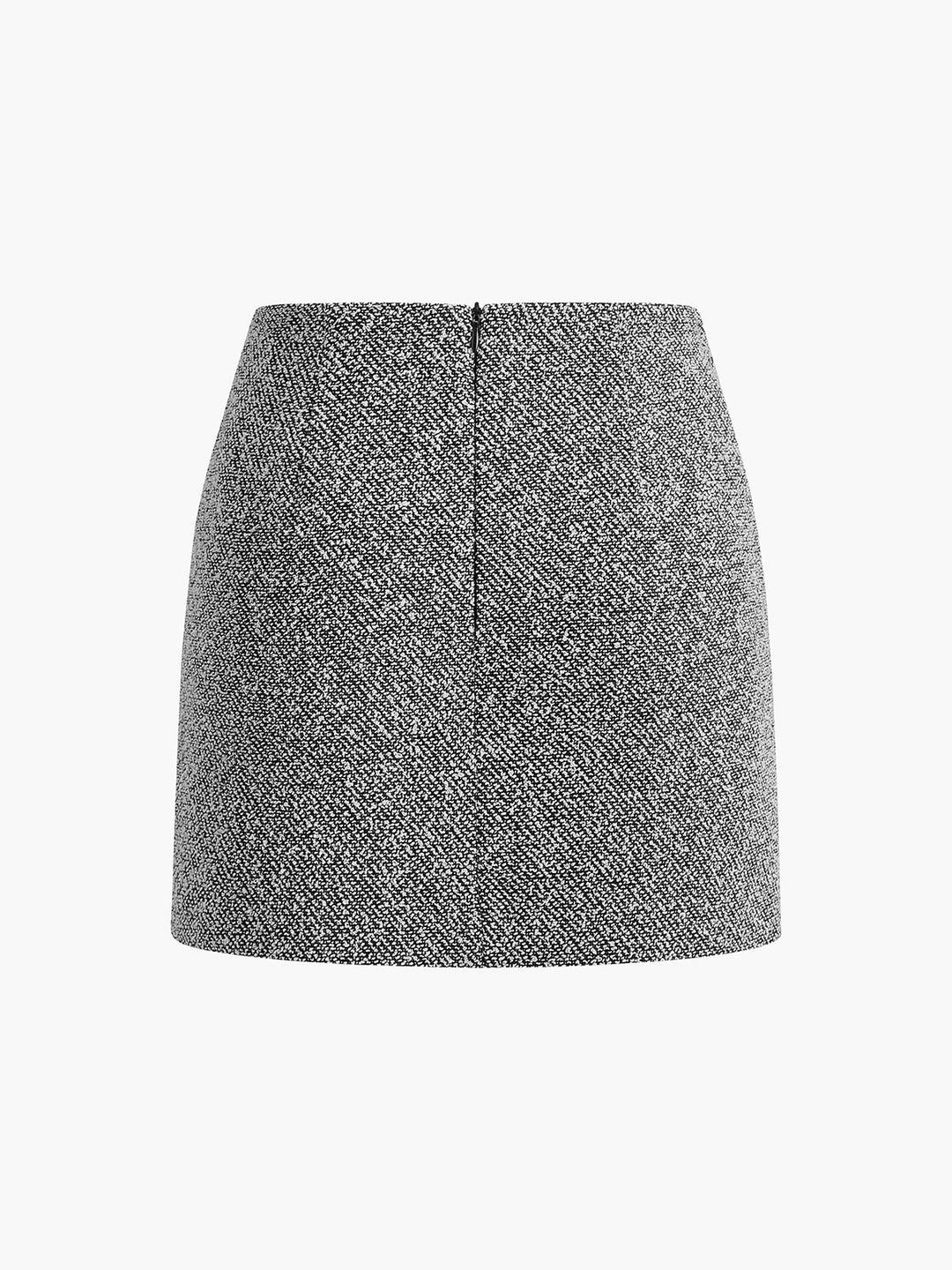 Texturierter Tweed Reißverschlussrock