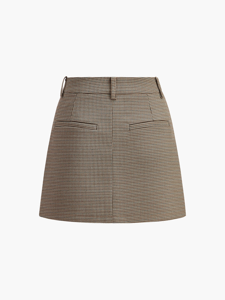 Plaid Falten Minirock mit Taschen