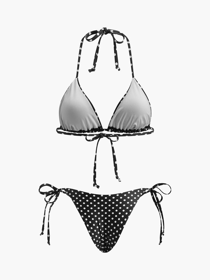 Polka Dot Gebundener Bikini Set