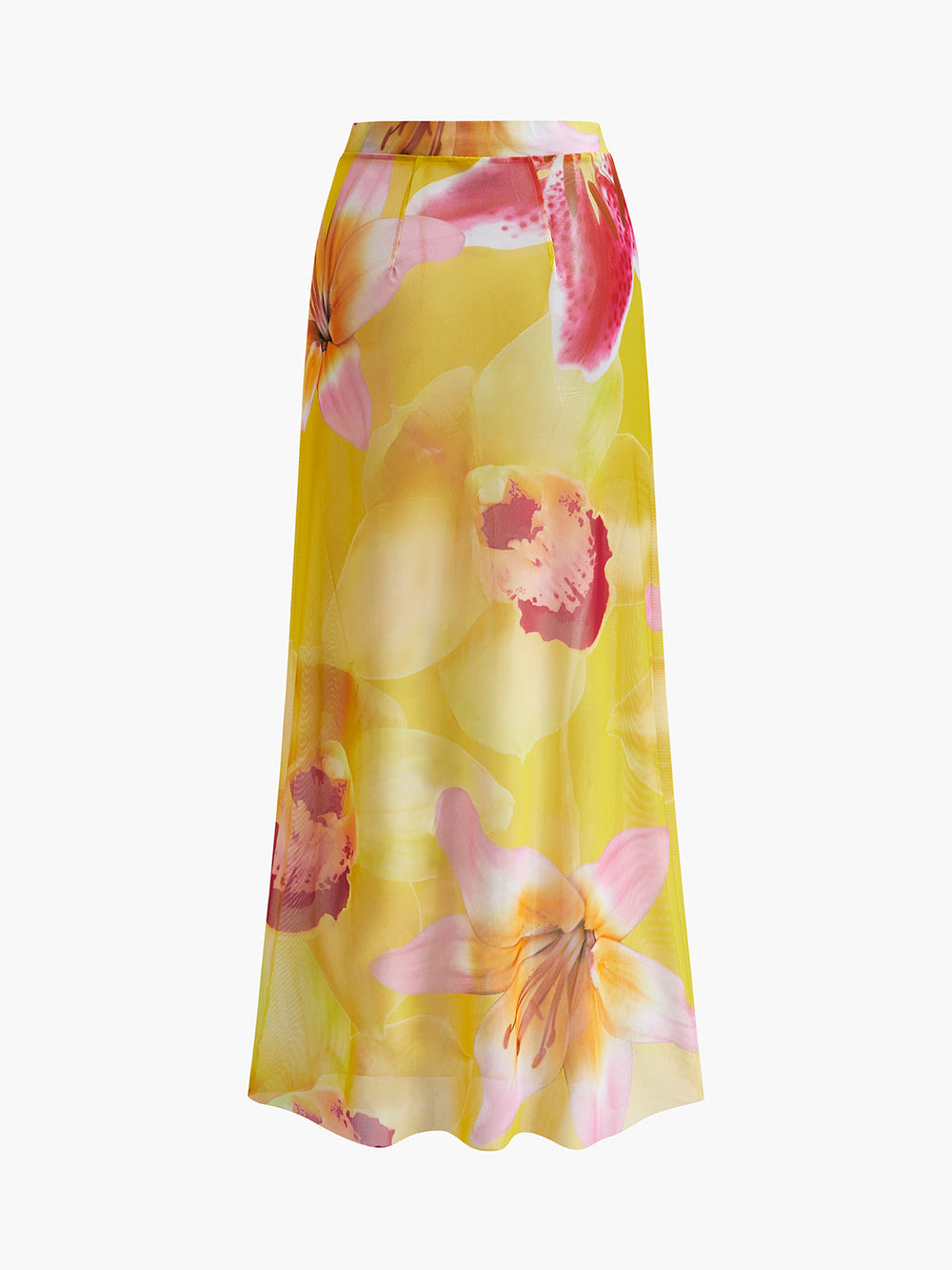 Mesh Blumen Print Wickelrock