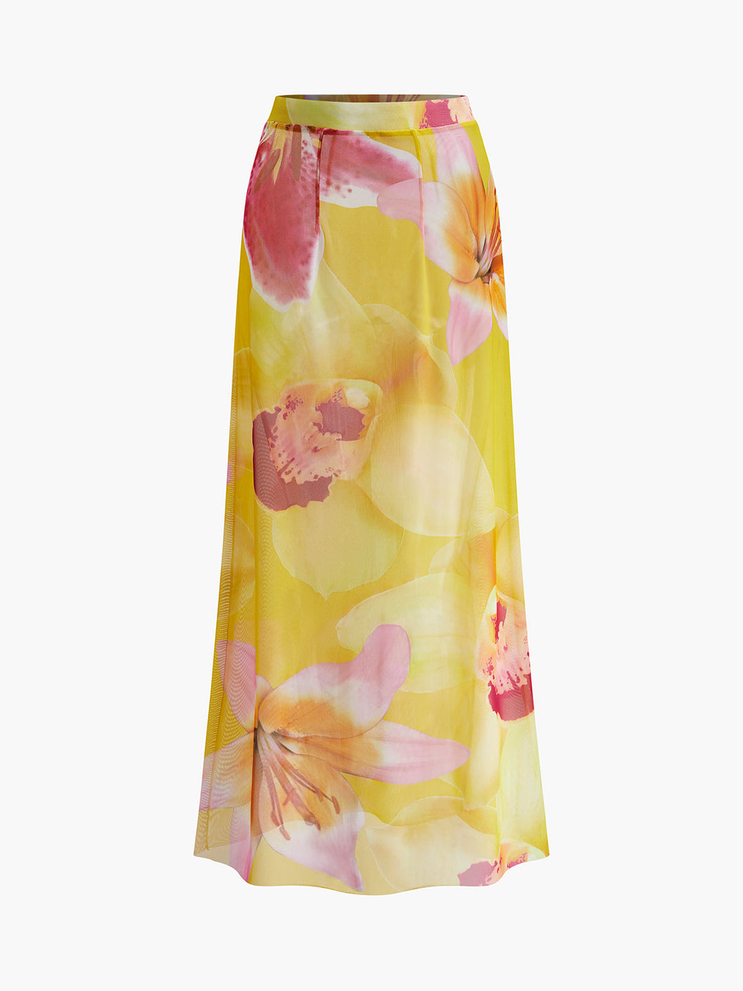 Mesh Blumen Print Wickelrock