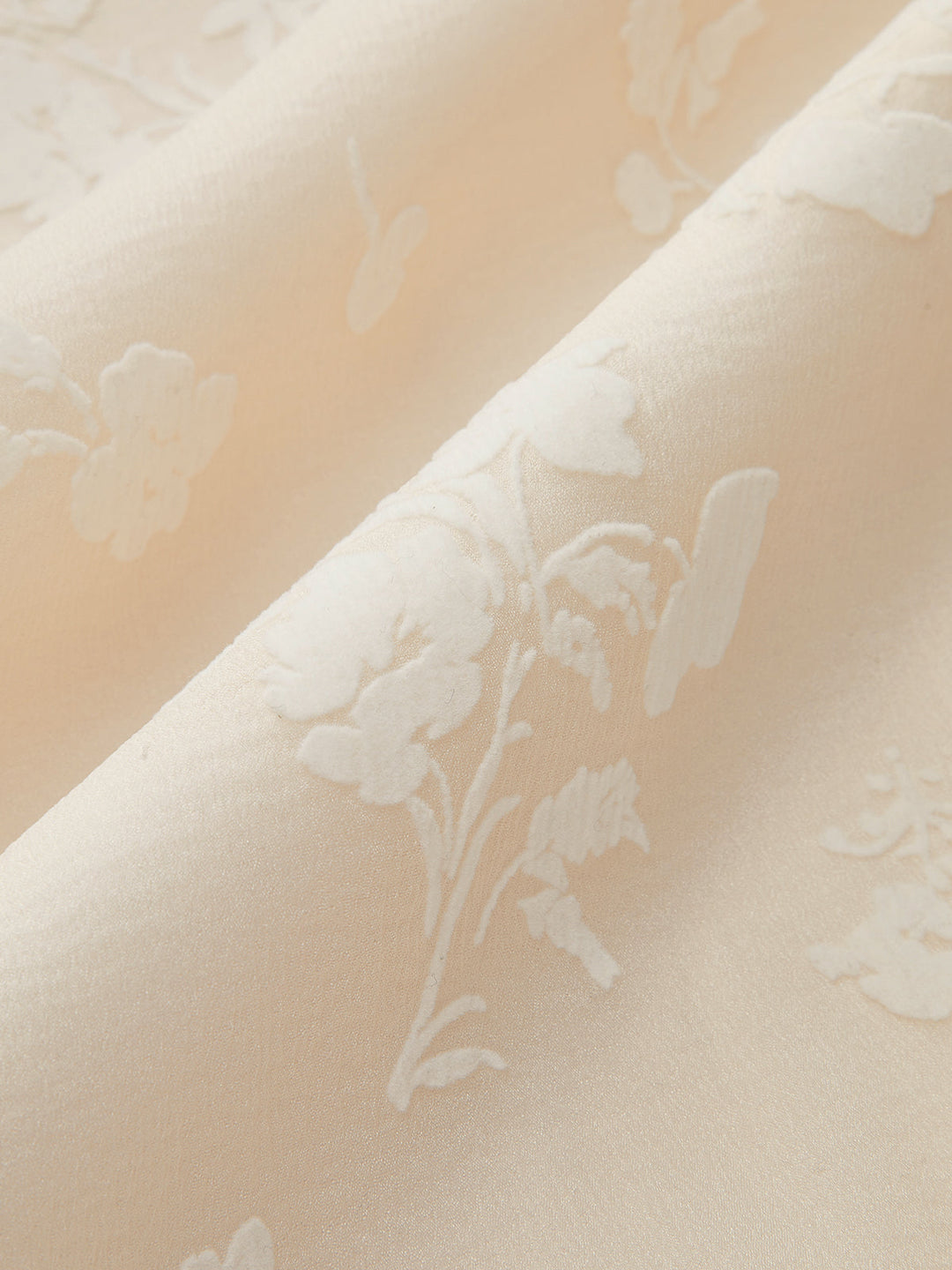 Floral Jacquard Langes Kleid