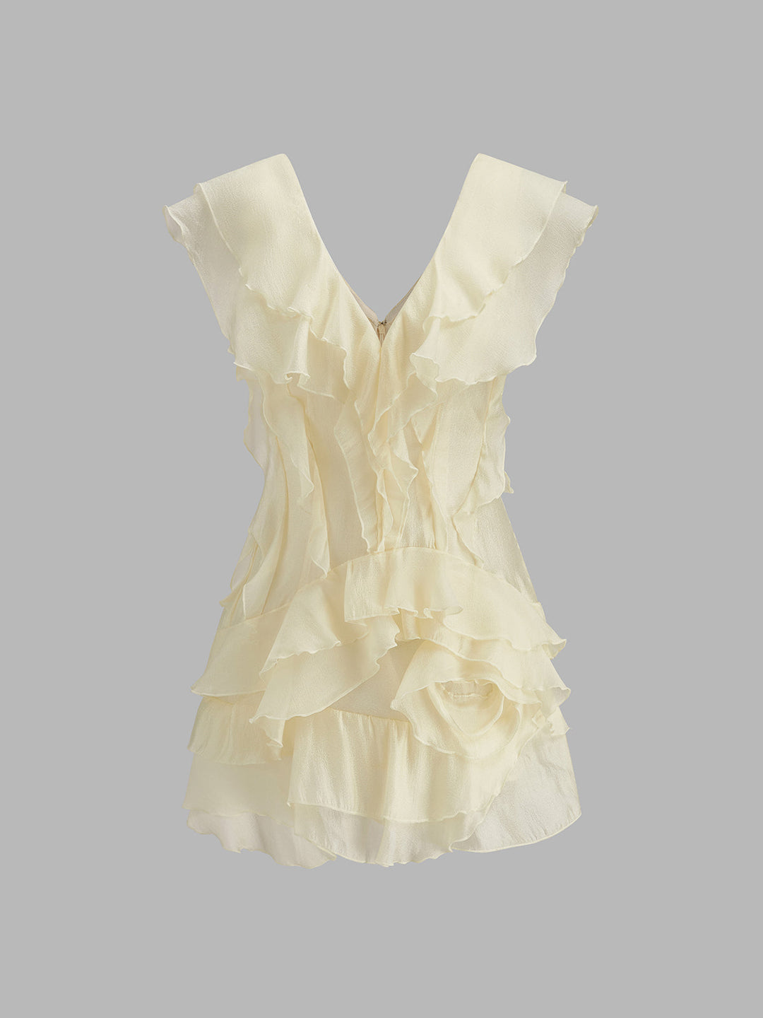 Gerüschtes Seidenkleid Ohne Gürtel