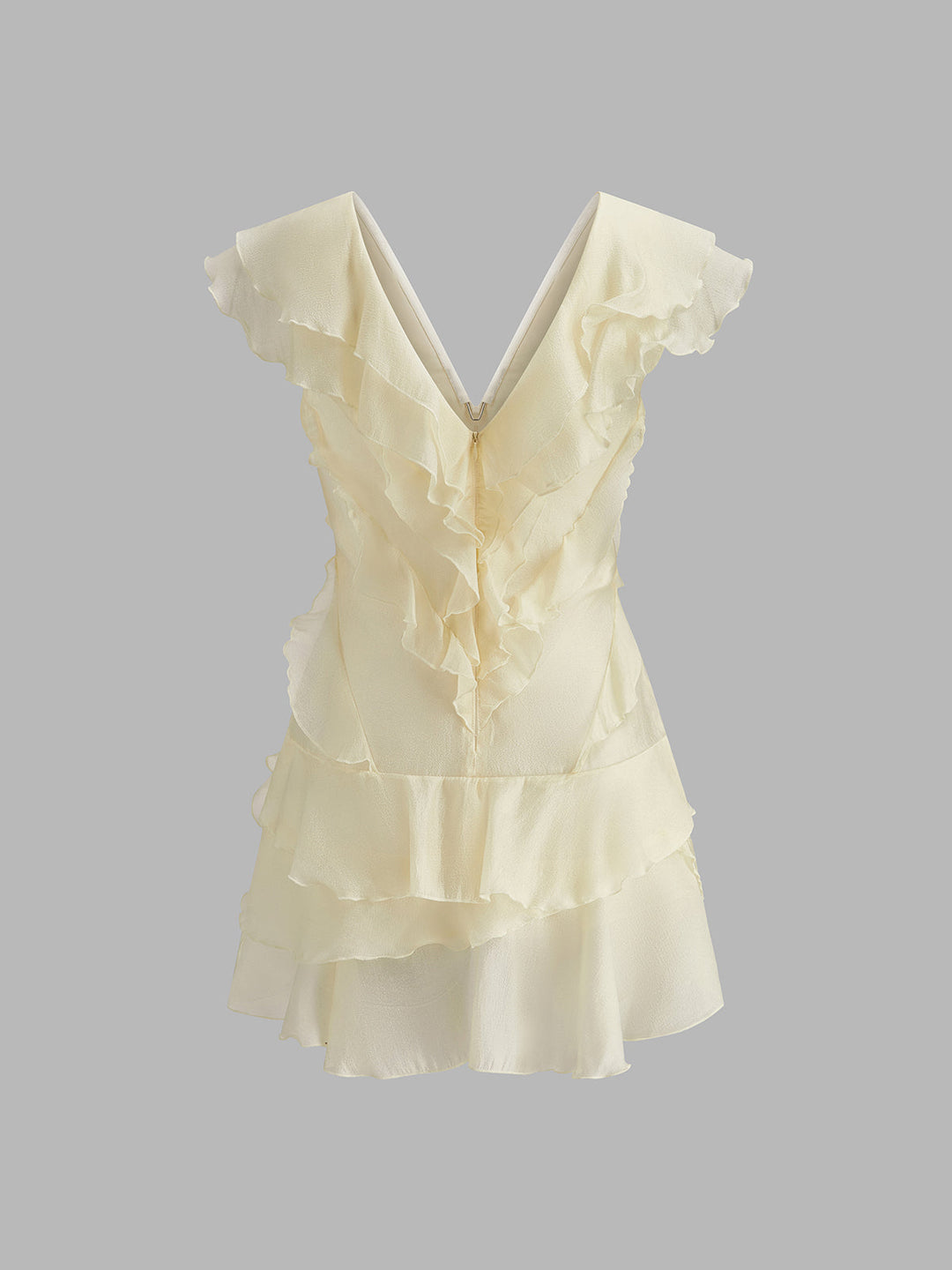 Gerüschtes Seidenkleid Ohne Gürtel