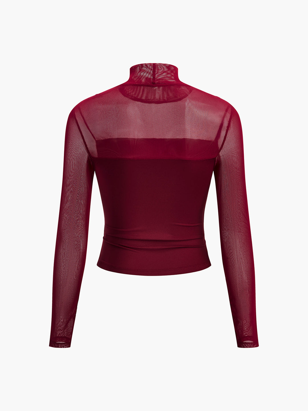 Plissiertes Sheer-Panel-T-Shirt