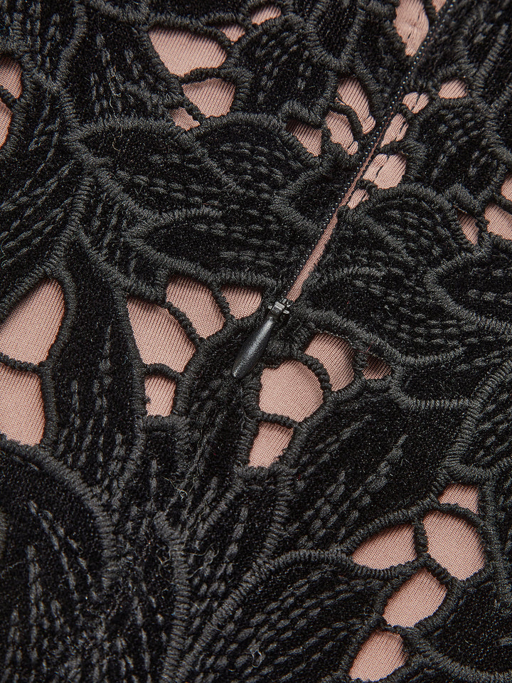 Floral Jacquard Schleifen-Träger-Kleid