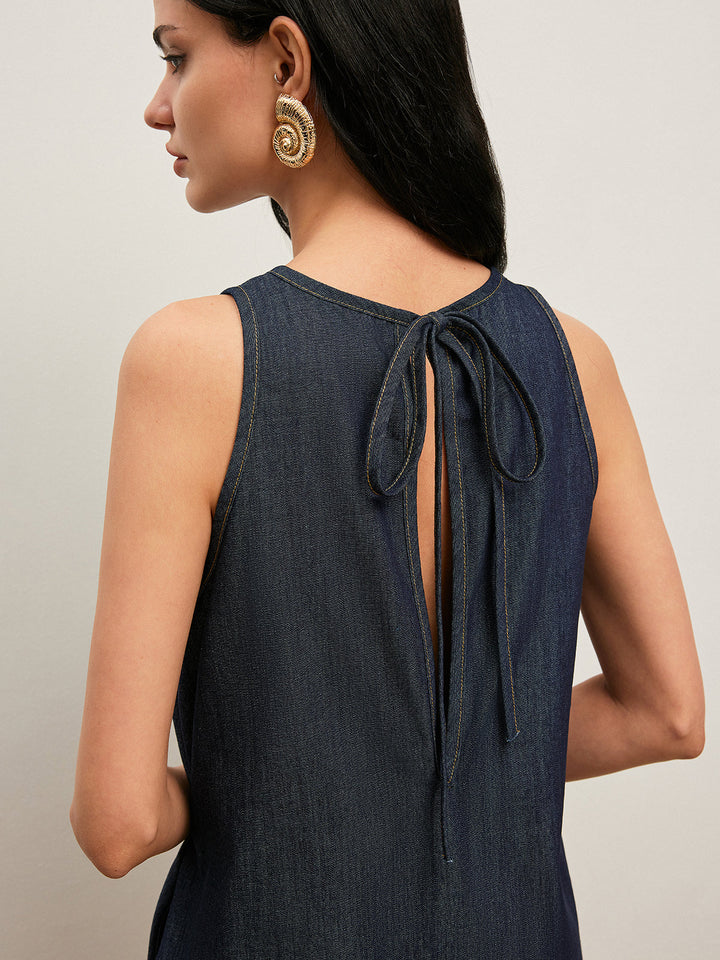 Rückenbinde-Denimkleid