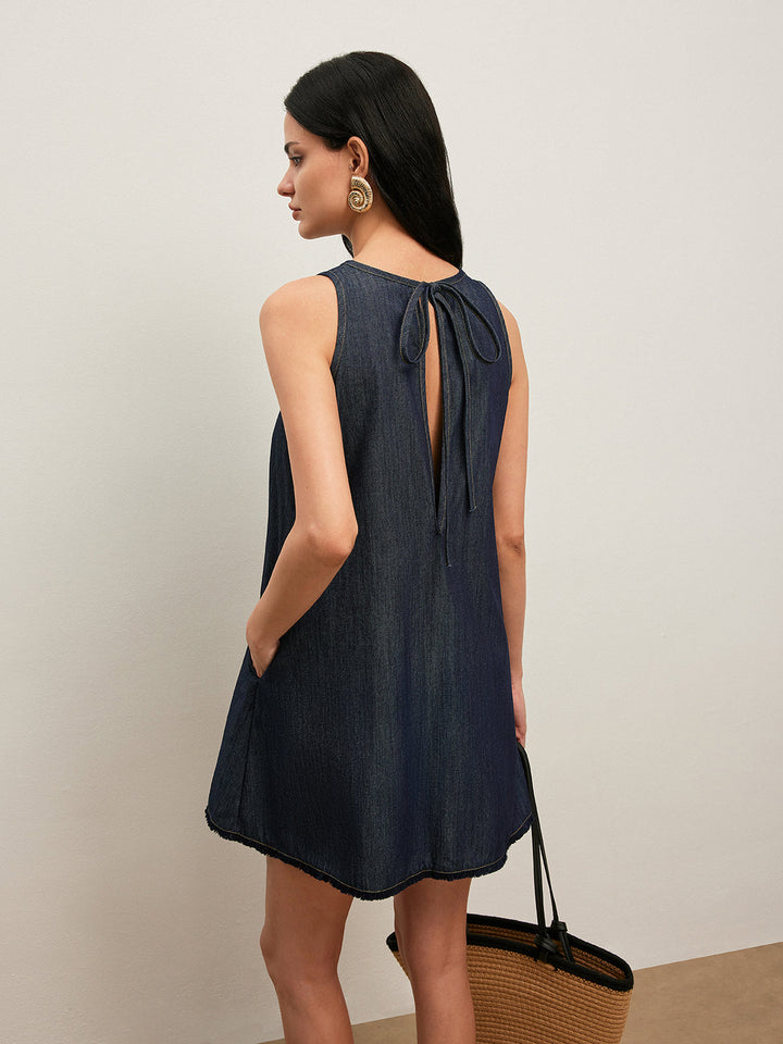 Rückenbinde-Denimkleid
