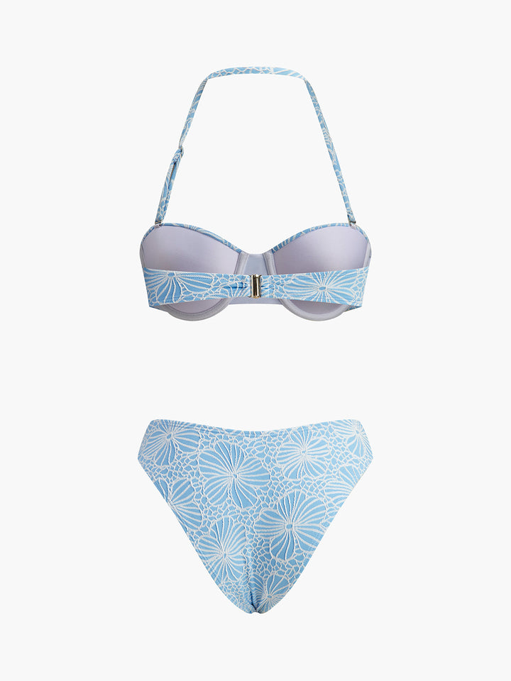 Abnehmbarer Träger-Spitzen-Bikini-Set