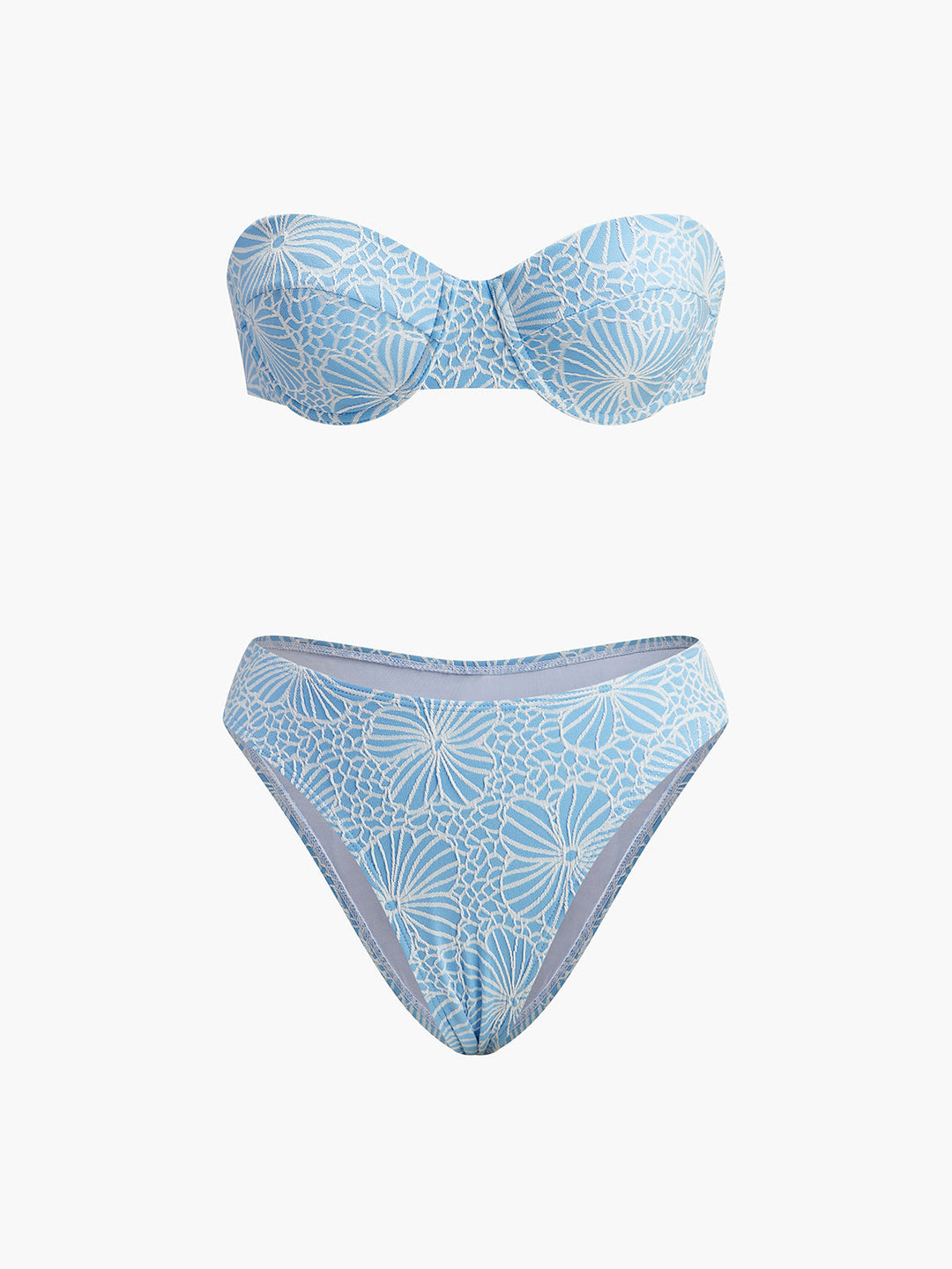 Abnehmbarer Träger-Spitzen-Bikini-Set