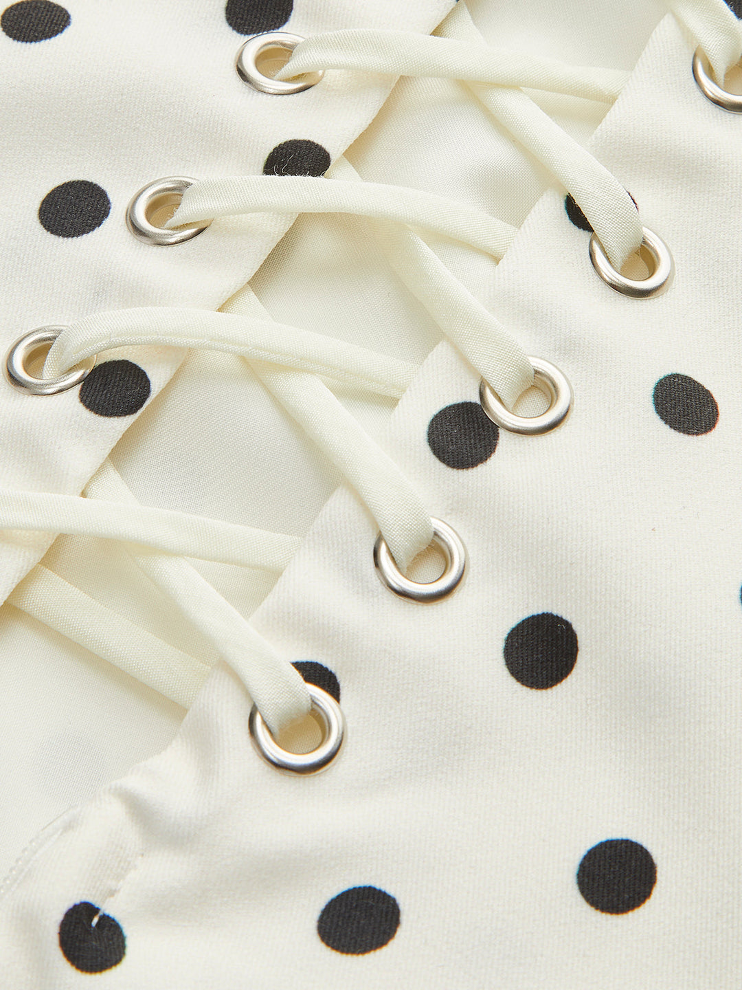 Kleid mit Schnürung am Rücken und Polka-Dot-Muster