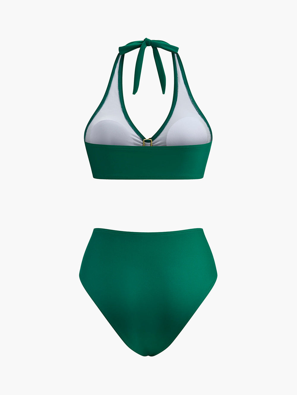 Metal Blumen Detail Neckholder Bikini Set