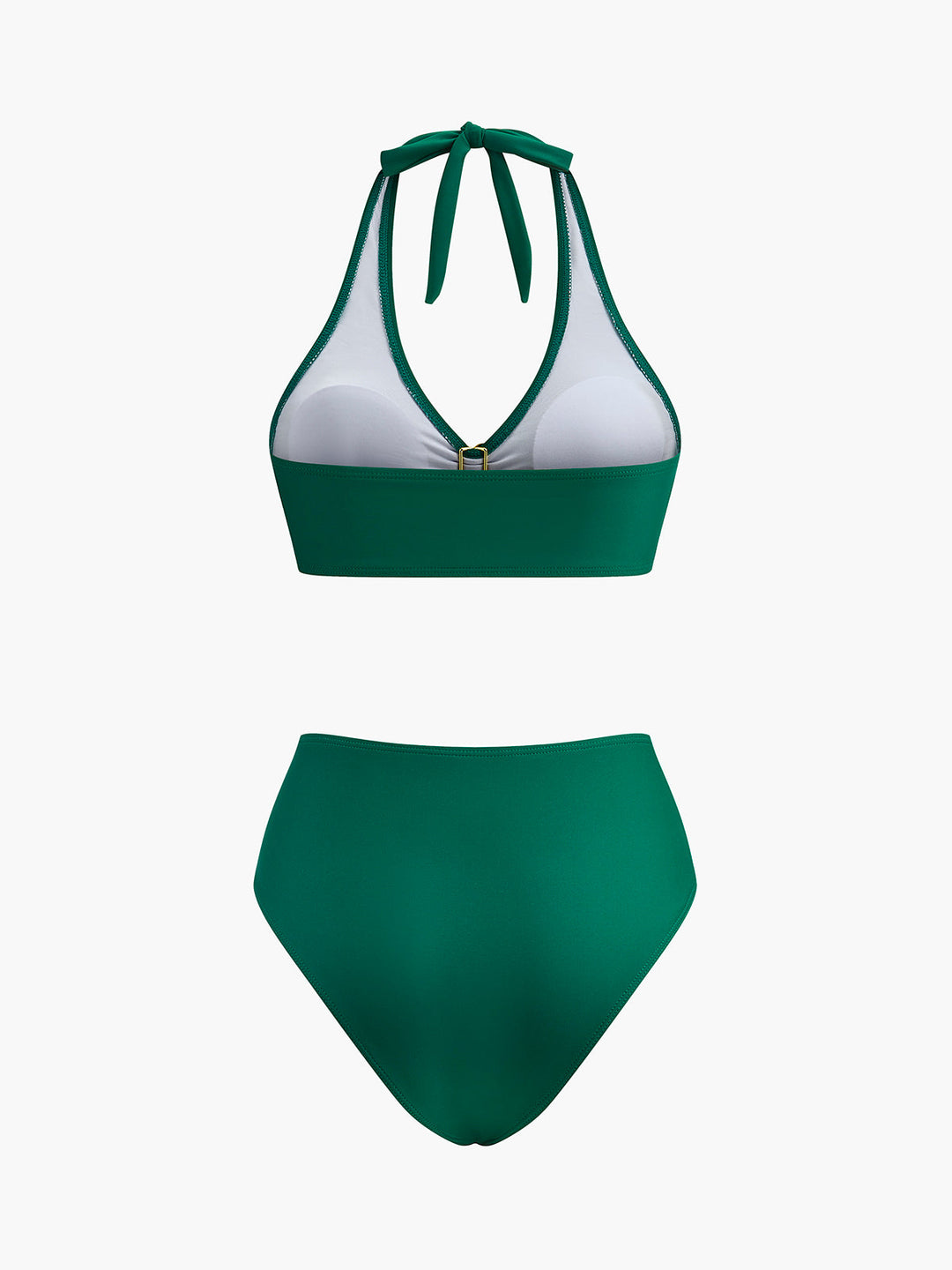 Metal Blumen Detail Neckholder Bikini Set