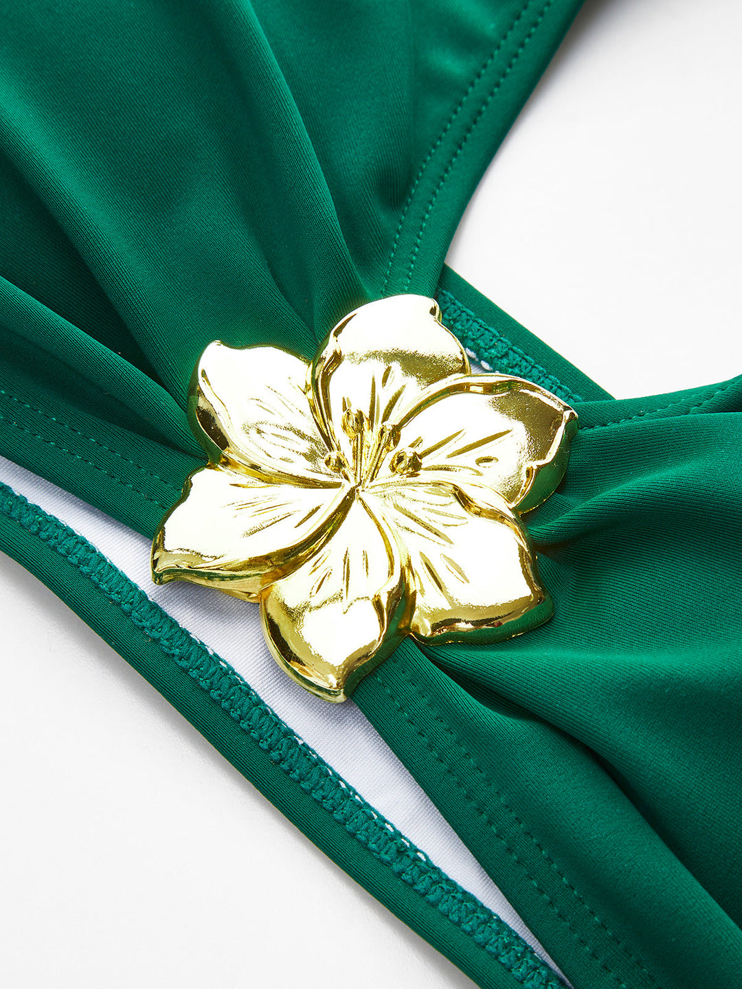 Metal Blumen Detail Neckholder Bikini Set