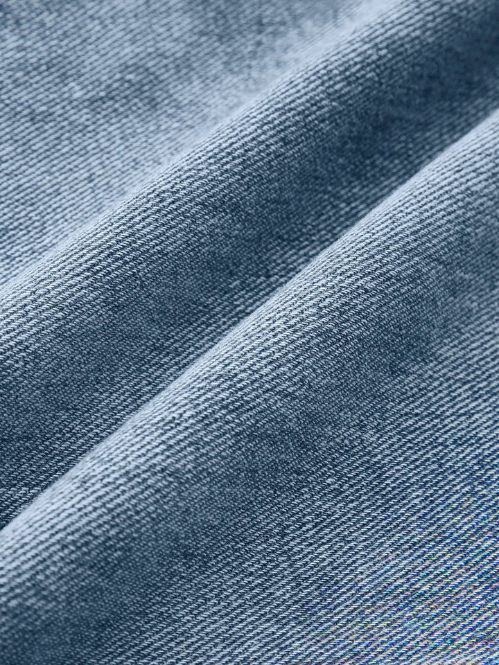 Mitteltaillen-Denim-Jeans mit Schleifendekor