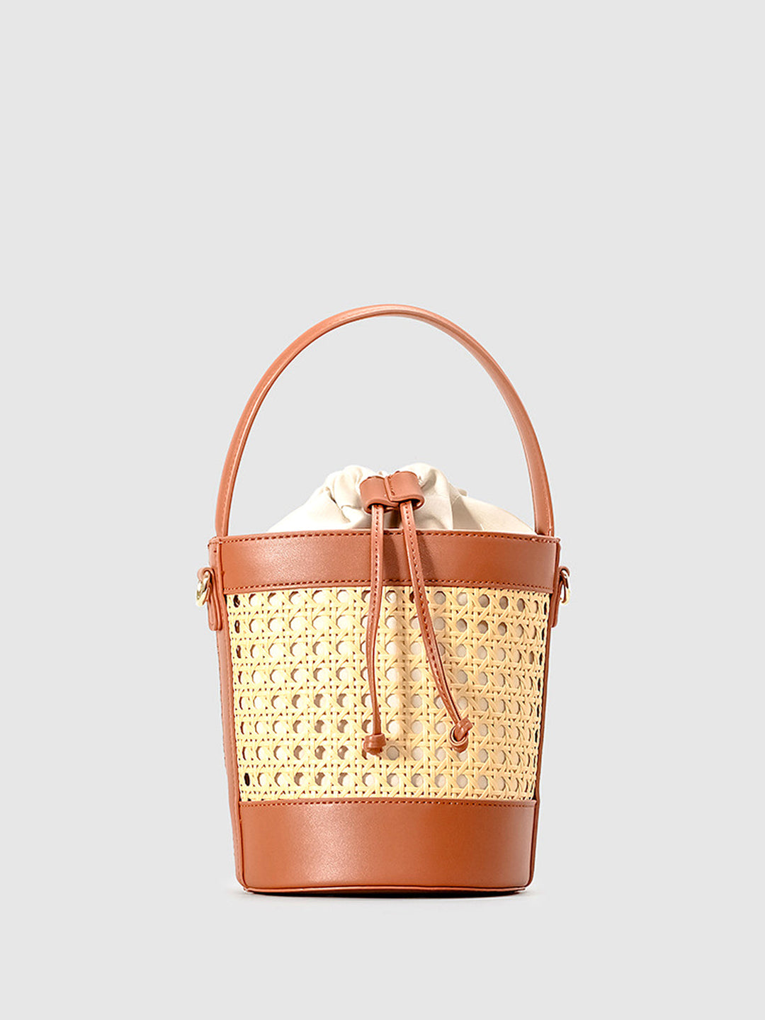 Rattan Akzent Kordelzug Beuteltasche