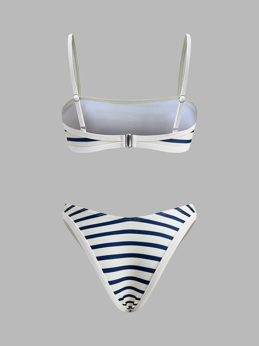 Nautischer Gestreifter High-Cut Bikini