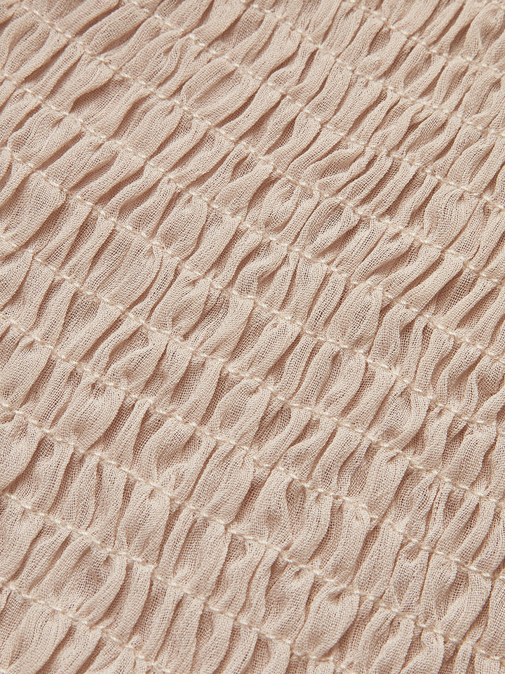 Halbtransparente Chiffon-Bluse mit Rüschen und Rückenausschnitt