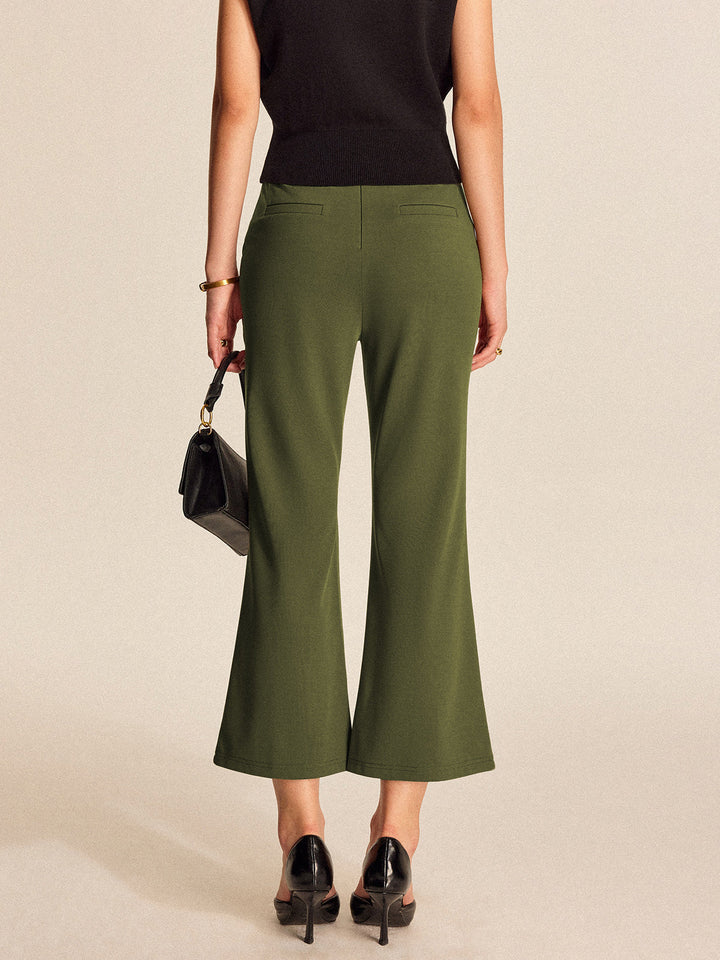 High-Waist-Taschen-Hosentaschen mit Schlag