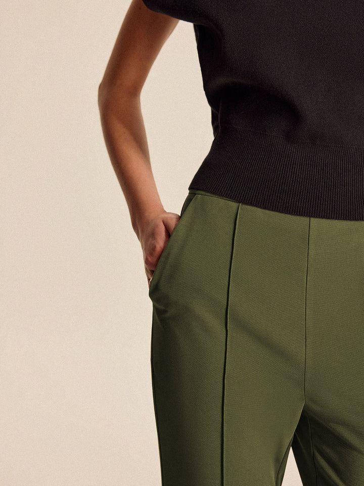 High-Waist-Taschen-Hosentaschen mit Schlag