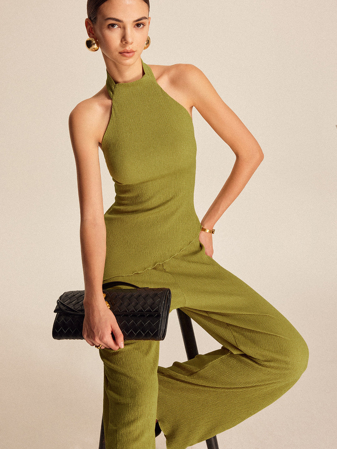 Halter Neck Rückfreie Hose Set