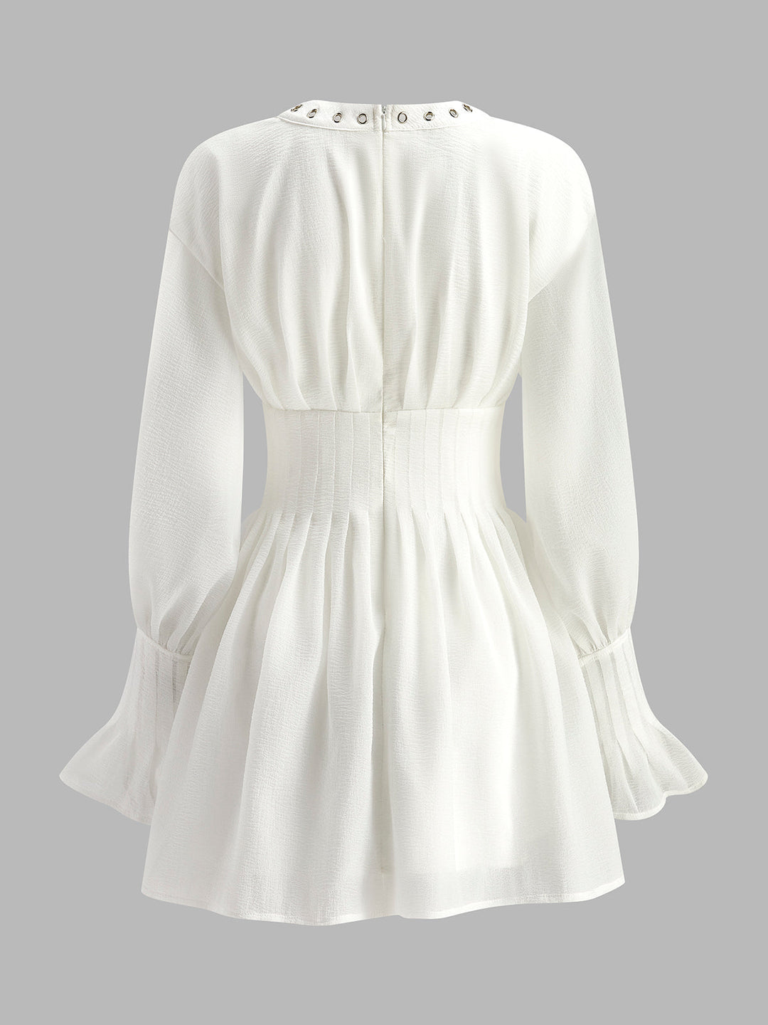 Kleid mit Schnürung vorne und halbtransparentem Stoff