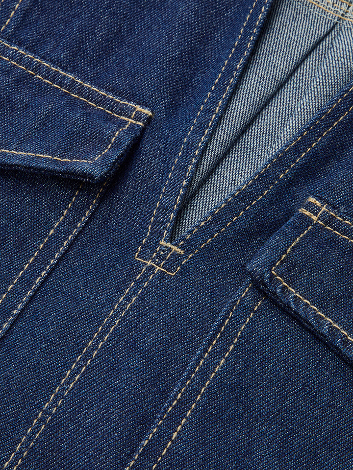 Denim-Shorts-Set mit Taschen-Detail